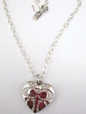 COACH HEART LOCKET NECKLACE W/CRYSTALS SIGNATURE gift box/bag